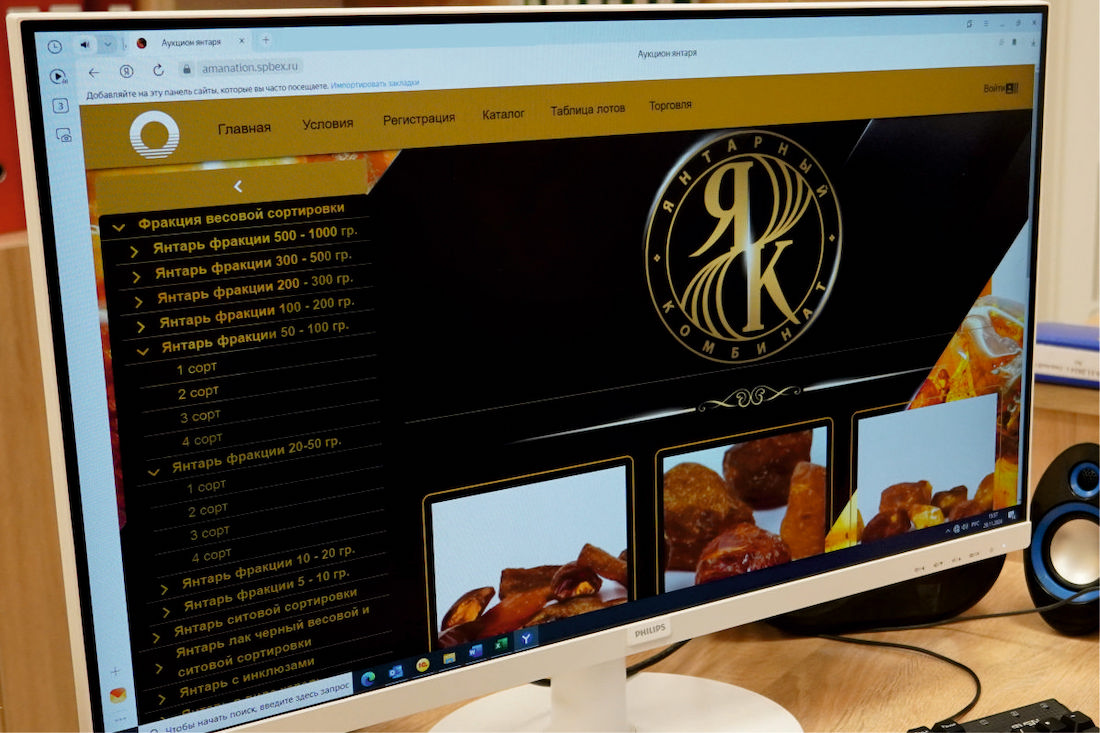На первом онлайн-аукционе янтаря продали рекордное количество балтийского камня